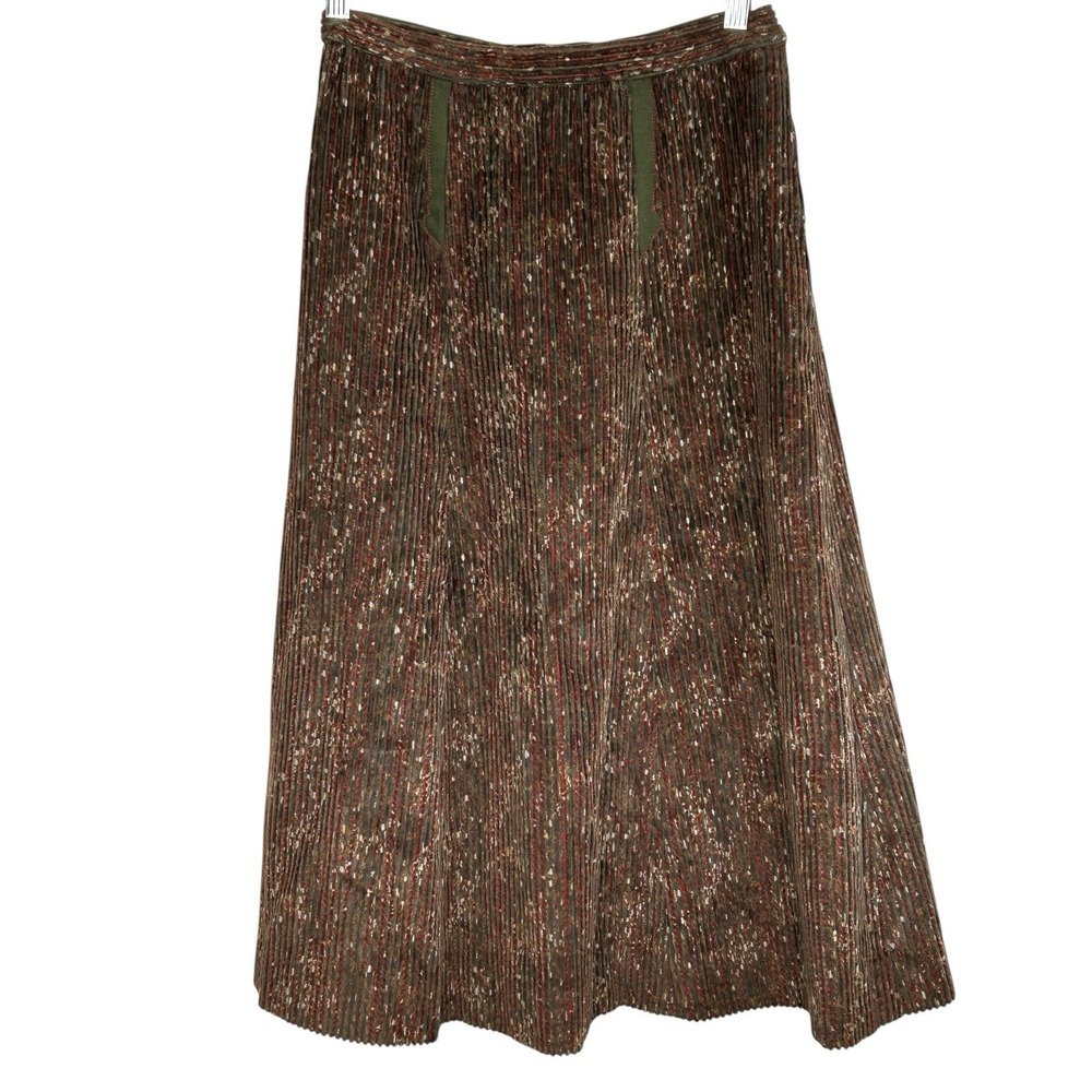 VTG Angelic Wide Wale Midi Skirt 38 Small Bohoโ Preppy Indie Wool Corduroy Money